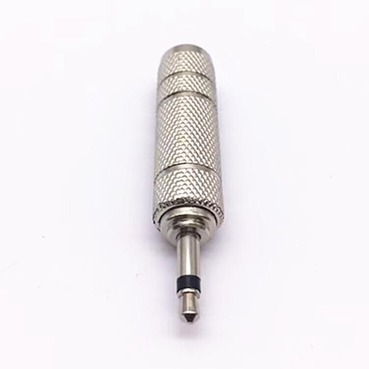 Nickel-Plated 6.5mm Female To 3.5mm Male Mono Adapter for Headset/Microphone.