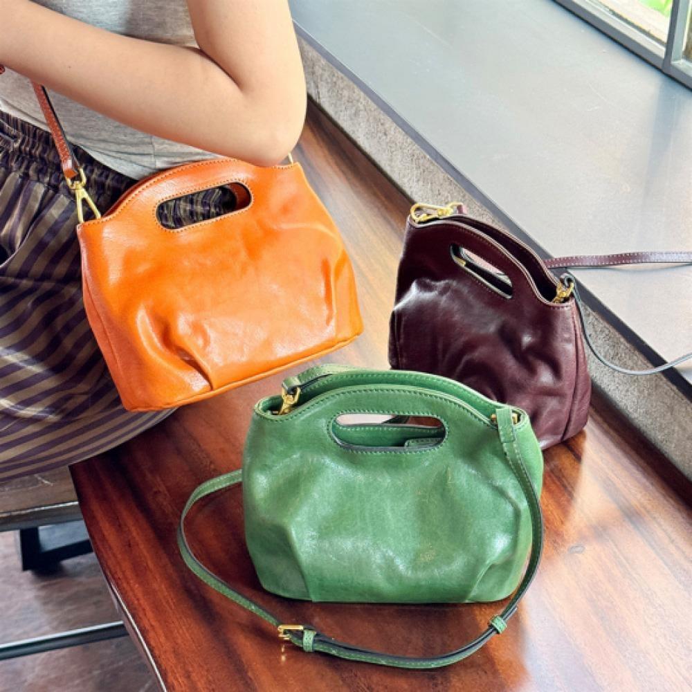 New Arrivals Open Run Mini Tote Bag Cowhide Strap Handle Crossbody