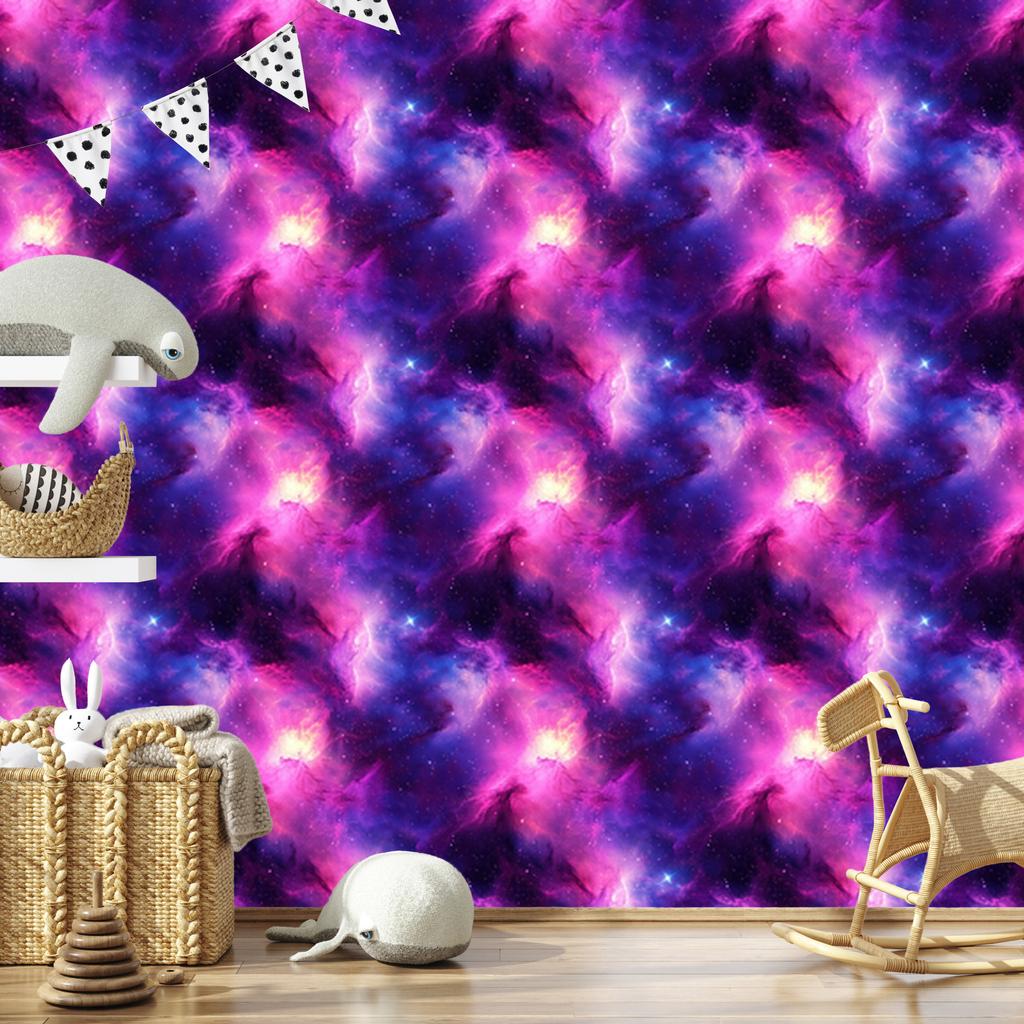 Watercolor Galaxy Wallpaper Violet, Indigo and Lavender 50x1000