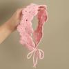 French Retro Knitted Headband Countryside Style Crochet Flower Hair Accessory Stretchy Comfortable for Women Work Wear