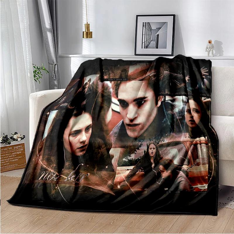 Twilight Movie Printed Blanket Vampire Love Story Flannel Throw Blanket Werewolf Soft Lightweight Warm Blanket Bed Sofa Cover