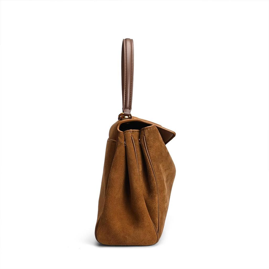 Bolsa de Mão de Camurça de Ombro Único 24B Rodeo para Mulheres - Tote Casual de Axila com Fecho