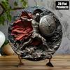 Spartan Warrior Iron Sheet Art Home Decor Metal Wall Painting for Living Room Kitchen Bar