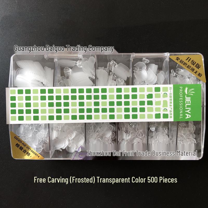 

600 Seamless Transparent Toe Nail Art Tips - Natural Color and Short Length