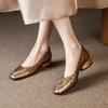 Fashion Autumn New Round Heel Single Shoes Women's Square Toe Shallow Mouth Cover Foot Non-slip Wear-resistant Low Heel Shoes