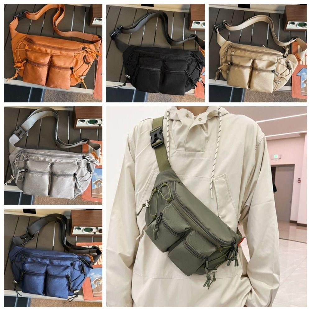 

Y2k Multi-pocket Chest Bag Large Capacity Sports Fanny Pack Zipper Men Waist Bag Motorcycle хакі