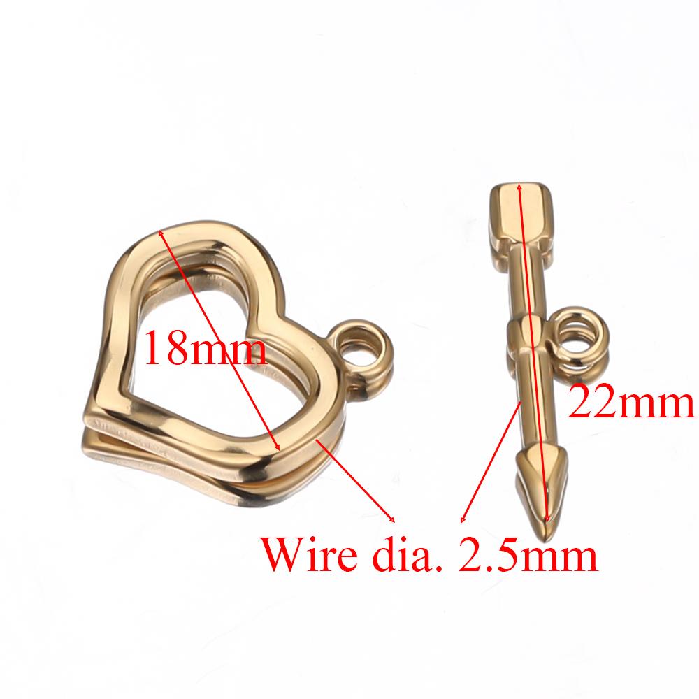 4 Sets Stainless Steel OT Clasp Toggle Clasps for DIY Jewelry Making Heart Necklaces Connectors Crafts Bracelet Accessories