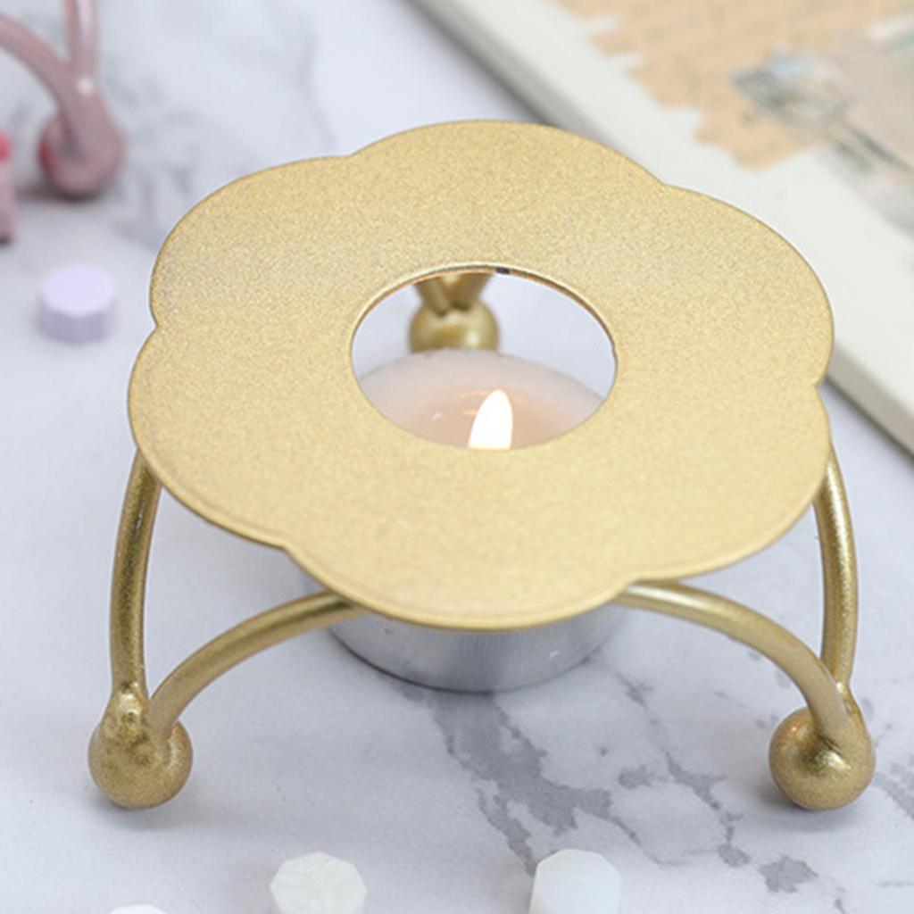 Iron Plate Candle Holder Geometric Candle Plate Decorative Candlestick Tea Light Holder Centerpiece for Home Decor