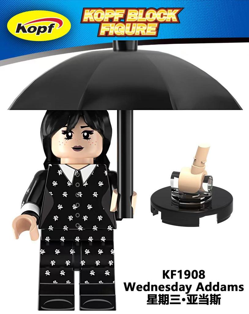 Kf1907 Wm2574 Wm2575 American Drama Wednesday Adams Building Block Figurine Toy