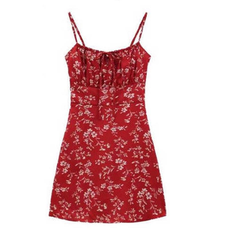 

Женское шикарное ретро платье-камисоль с цветочным принтом, подчеркивающее талию M (90-100 cm)