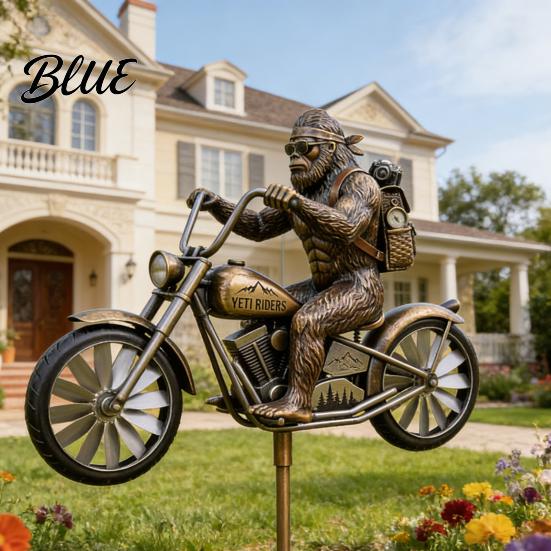 Metal Wind Spinner Garden Art Sasquatch Wind-Powered Weather Vane Yard Ornament Kinetic Windmill Sculpture Outdoor Patio Lawn Decoration Decor