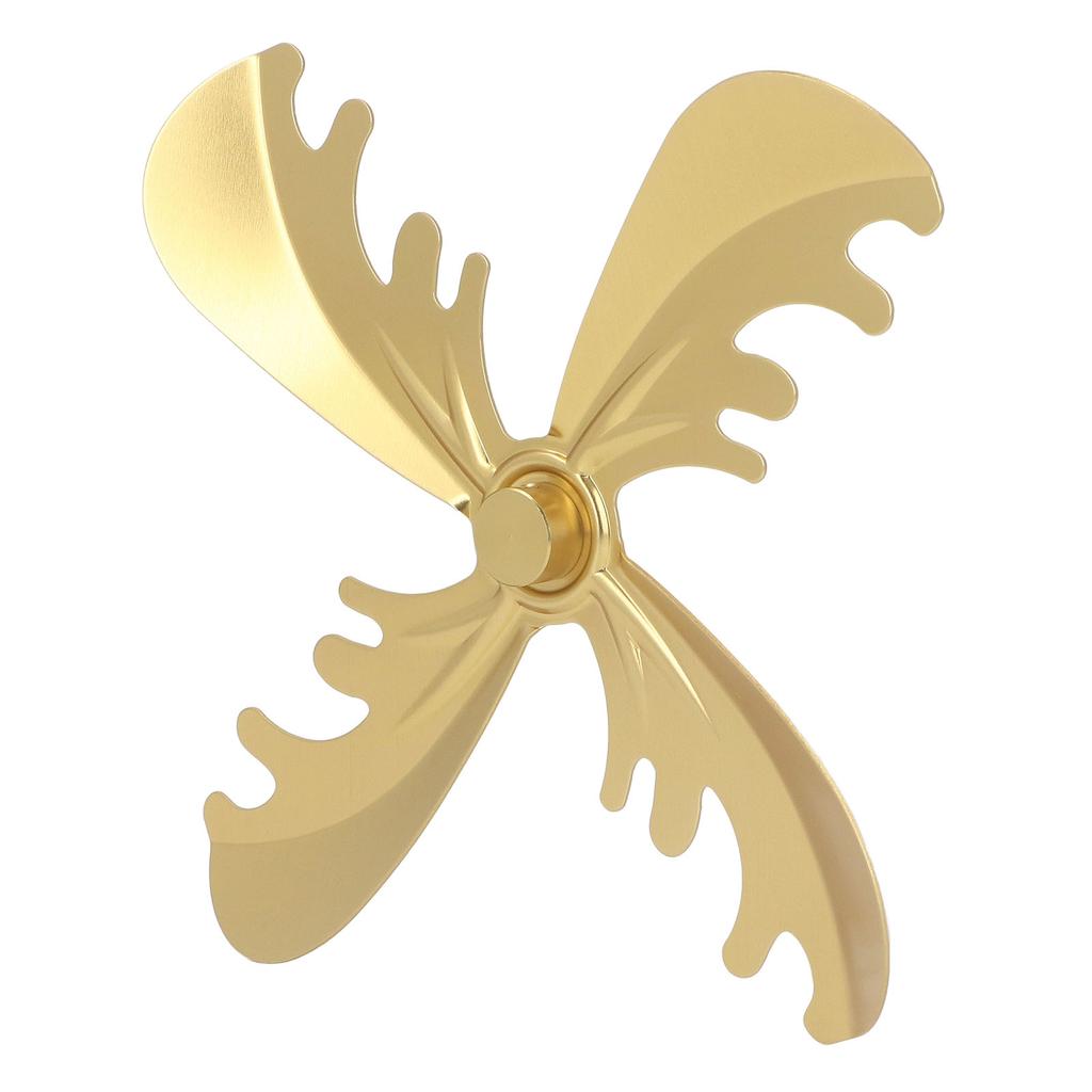 4 Blades Fireplace Fan Aluminum Alloy Home Wood Stove Fan Blade 180mm Diameter Christmas Deer Style Gold