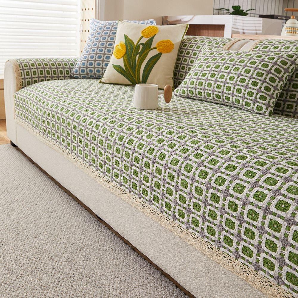 

Universal Non-Slip Fresh Cotton Thread Sofa Cushion In All Seasons, Modern Simple Fabric, Thickened Jacquard Sofa Cover, Backrest Towel 70*70cm