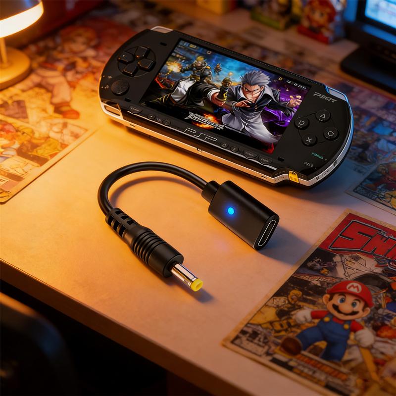 Typ-C Ladekabel für PSP LED-Anzeige Adapterkabel für PSP1000/2000/3000, Stromversorgungslösung für Spielkonsole & Controller
