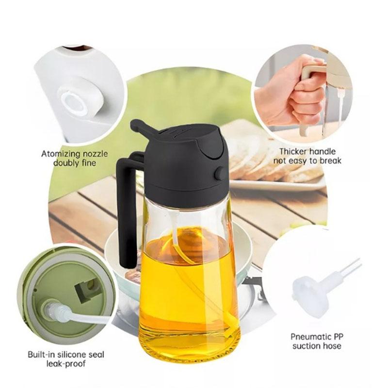 Oil Dispenser Bottle with Handle Leakproof Olive Oil Pourer for Cooking Non-Drip Spout Easy Pour Control Kitchen Accessories