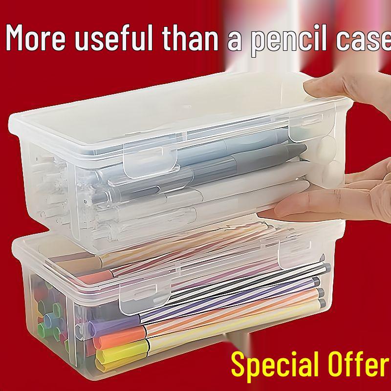 

Urgent Handling: Large Transparent Pencil Storage Box for Colored Pencils, Crayons, Sketch Pencils