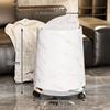 Marble Trash Bin Household Trash Bin Double Layer Household Trash Can Rolling Garbage Bin Removable Inner for Bedroom Home