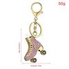 24TE Ice Skates Keychain Sparkling Crystal for Rhinestone Keyrings Car Bag Pendant Purse Handbag Charm for Women Girls