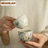 60ml Ru Kiln Ink Bamboo Tea Cup Boutique Gracked Glaze Master Cup Small Tasting Mug Tea Bowl Tea Pair Meditation Cup Teaware 1pc