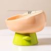 Non-slip Ceramic Cat Bowl Flower Shaped High Foot Bowl Simple Dog Food Bowl  Pet Drinking
