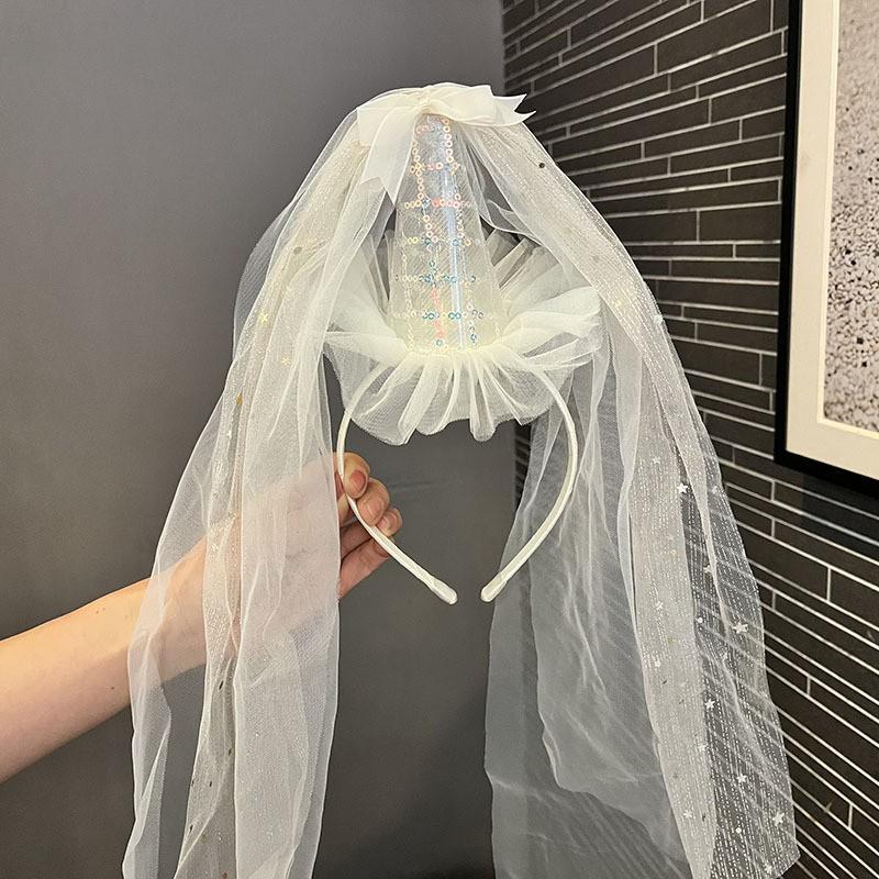 Princess Fairy Rhinestone Headband & Veil Set for Girls - Three-Dimensional Design