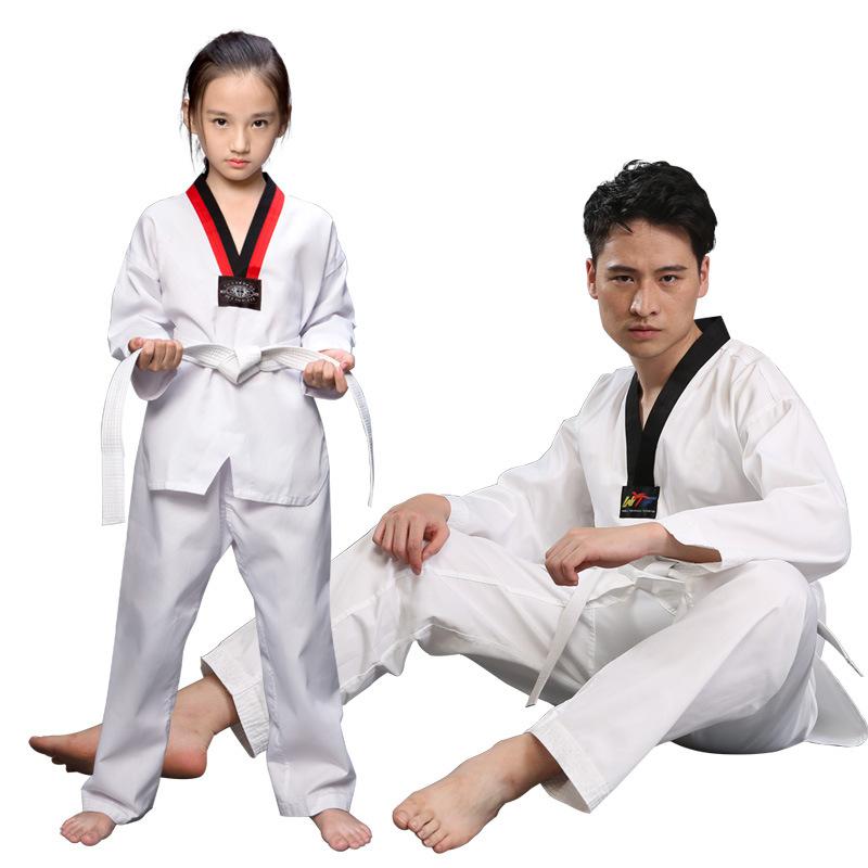 New Pattern Men's and Women's Taekwondo Clothing Long Sleeves Pure Cotton Taekwondo Clothing Training Clothing Wear-resistant
