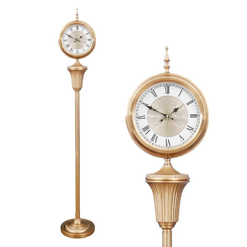 Antique Style Floor Clock Luxury Silent Standing Clocks Retro European Desk Clock for Living Room Decoration and Accessories