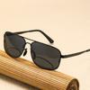 Metal Double-Bridge Polarized Presbyopia Sunglasses Outdoor Gray-Lens Bifocal Reading Glasses Classic Driving Shades for Men
