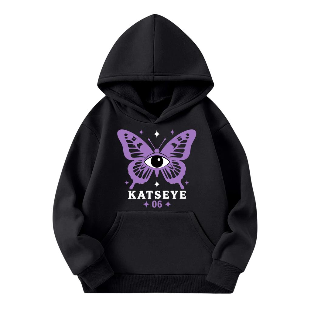 Kids Long Sleeve Pullover Hoodie with Letter Print and Front Pocket, Loose Fit Casual Sweatshirt for Boys and Girls