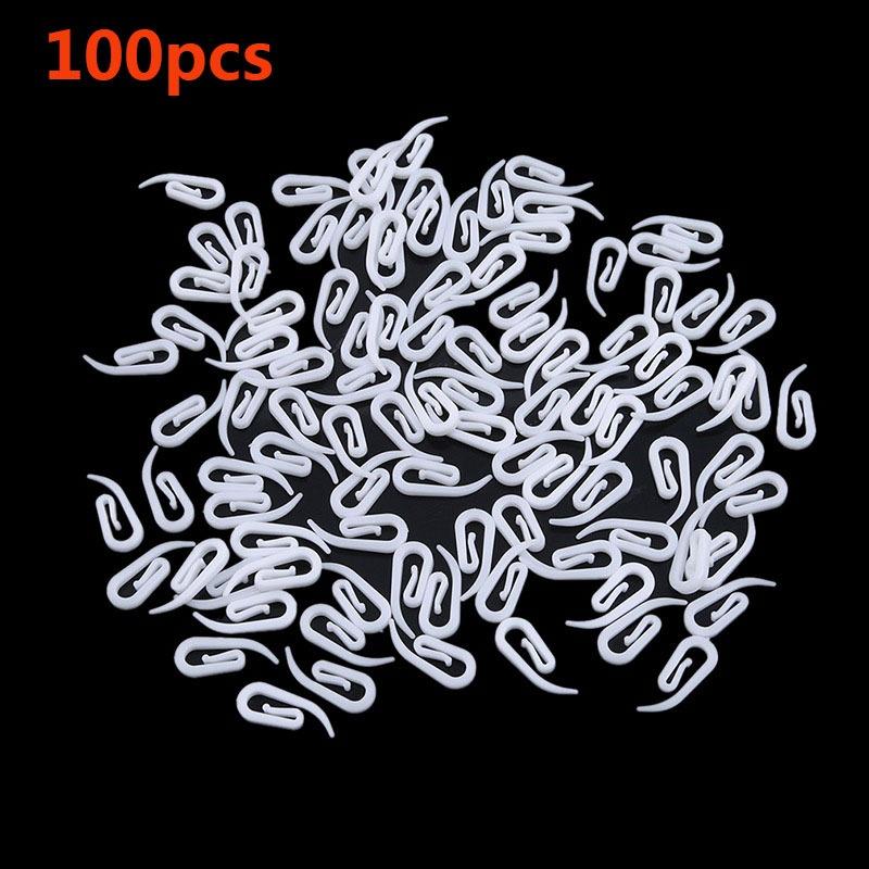 Pactical White Hanging Curtain Hook Hanger Ring Loop Clip Glide Convenient Curtain Accessories White Household 100/200PCS