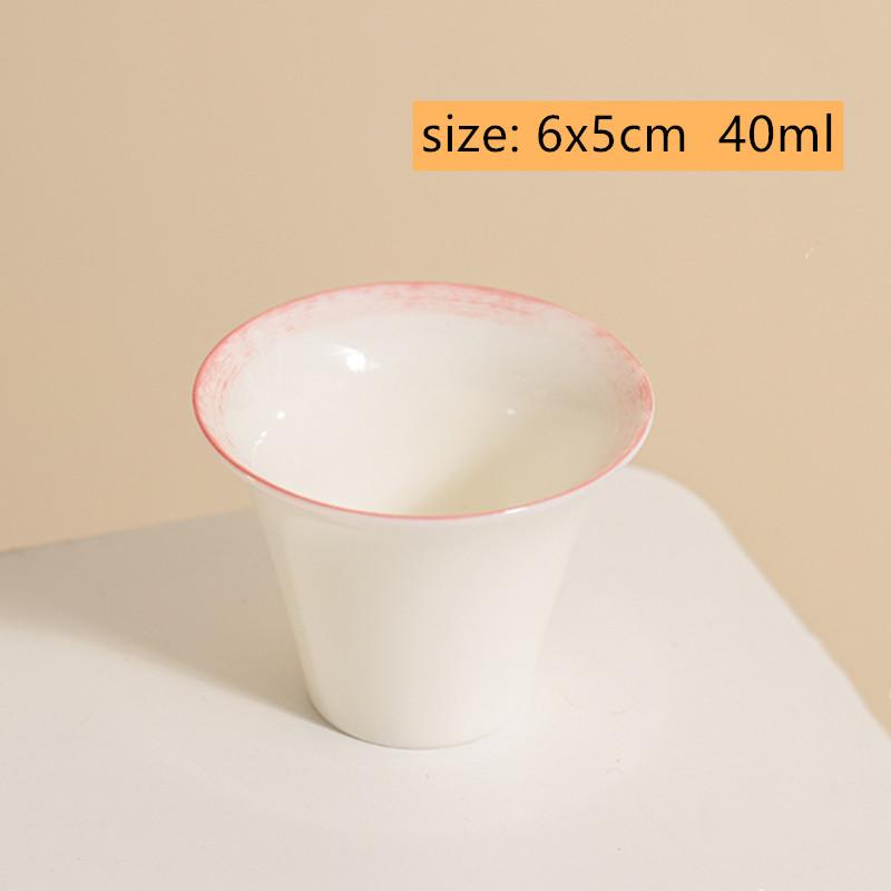 

1 Pc Chinese Ceramic Tea Cup Handmade White Porcelain Tea Bowl Household Master Teacup Travel Personal Teaware Meditation Cup 40ml