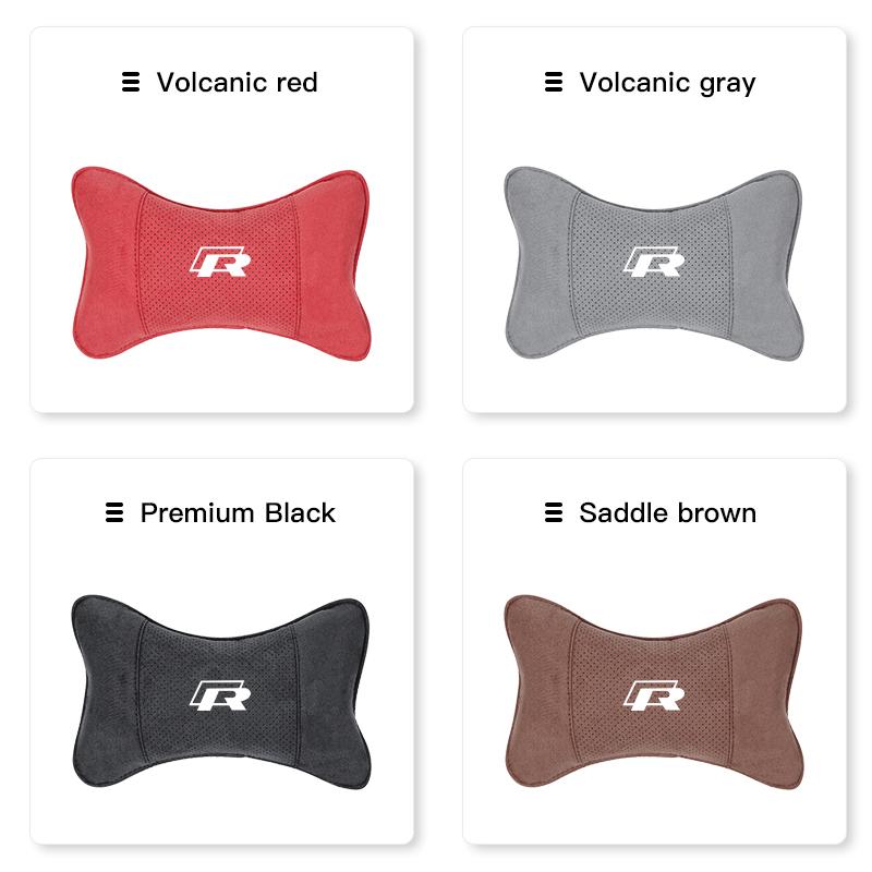 Volkswagen Car Suede Headrest Neck Support Auto Seat Accessories Car Keychain For VW GTI Polo Golf Tiguan Passat Touareg Magotan Zg5
