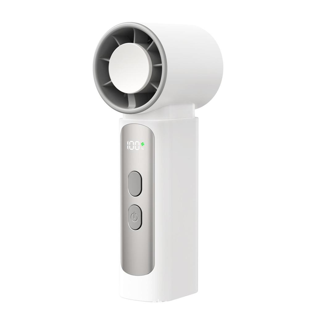 2026 Rechargeable Mini Handheld Fan: Ice Pack Cooling, Digital Display, High-Speed Turbine, Portable & Brushless.
