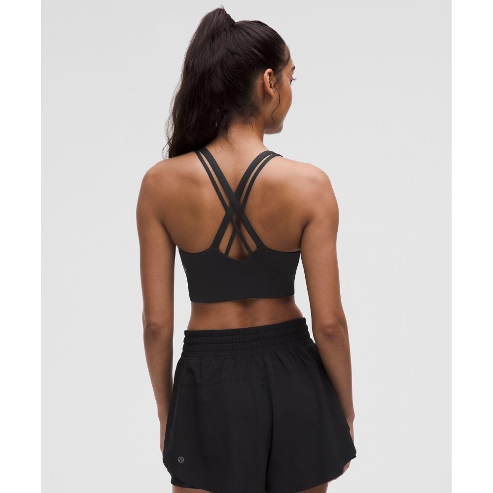 Lululemon Energy Longline-BH mit mittlerer Stützkraft, BD-Cups, Evolve, Schwarz