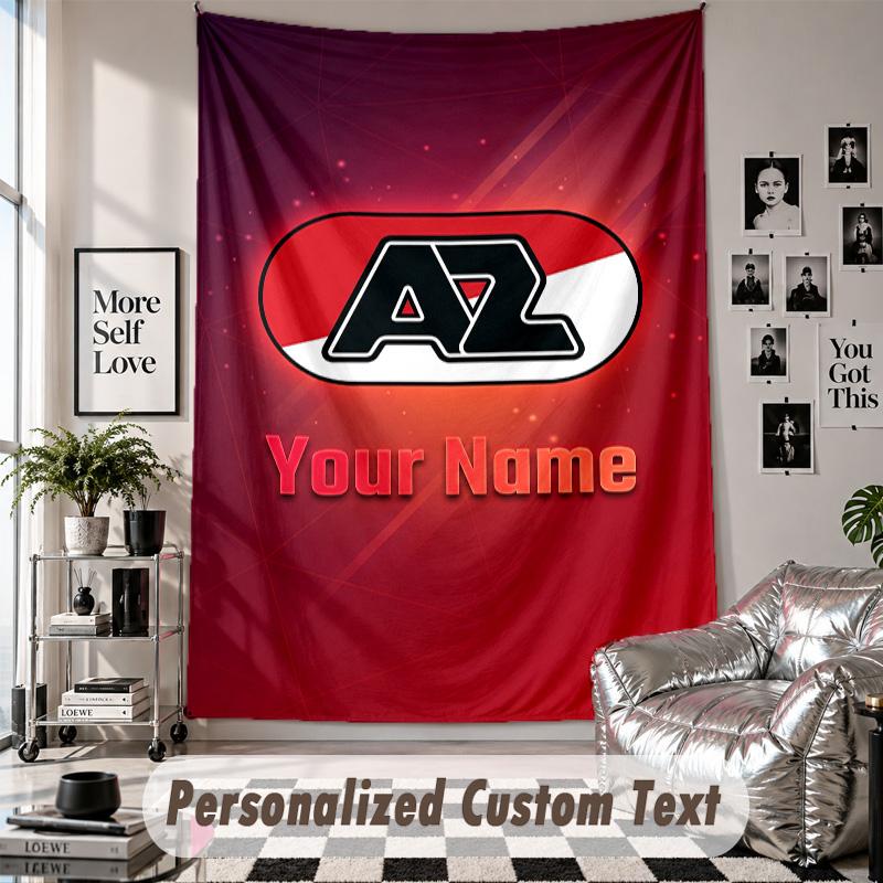 Wall Hanging Tapestry With Custom Name & Text, AZ Alkmaar Decorative Tapestry For Bedroom