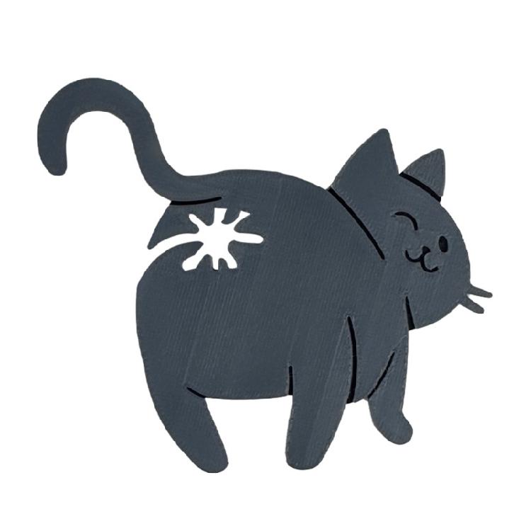 Прочный зажим для пакетов с выпечкой в форме кошачьей попы из полилактида для длительного использования защитный для продуктов и декоративный темно-серого 499₽