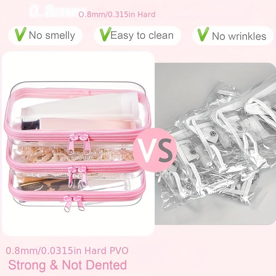 Cosmetic Storage Box, Transparent Hard Zipper Case,Portable Travel Organizer Suitable for Cosmetics,Building Blocks, And Puzzles