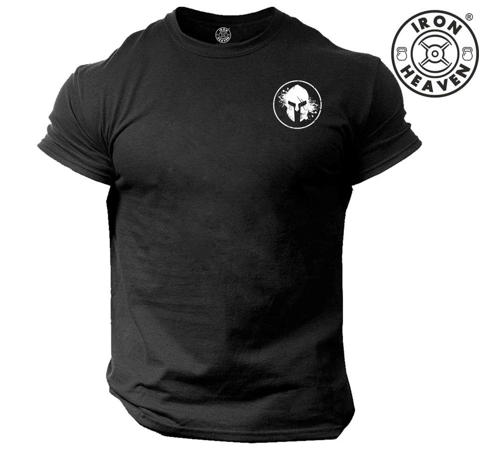Blood Spartan T Shirt Pocket Gym Clothing Bodybuilding Training Boxing MMA Top L