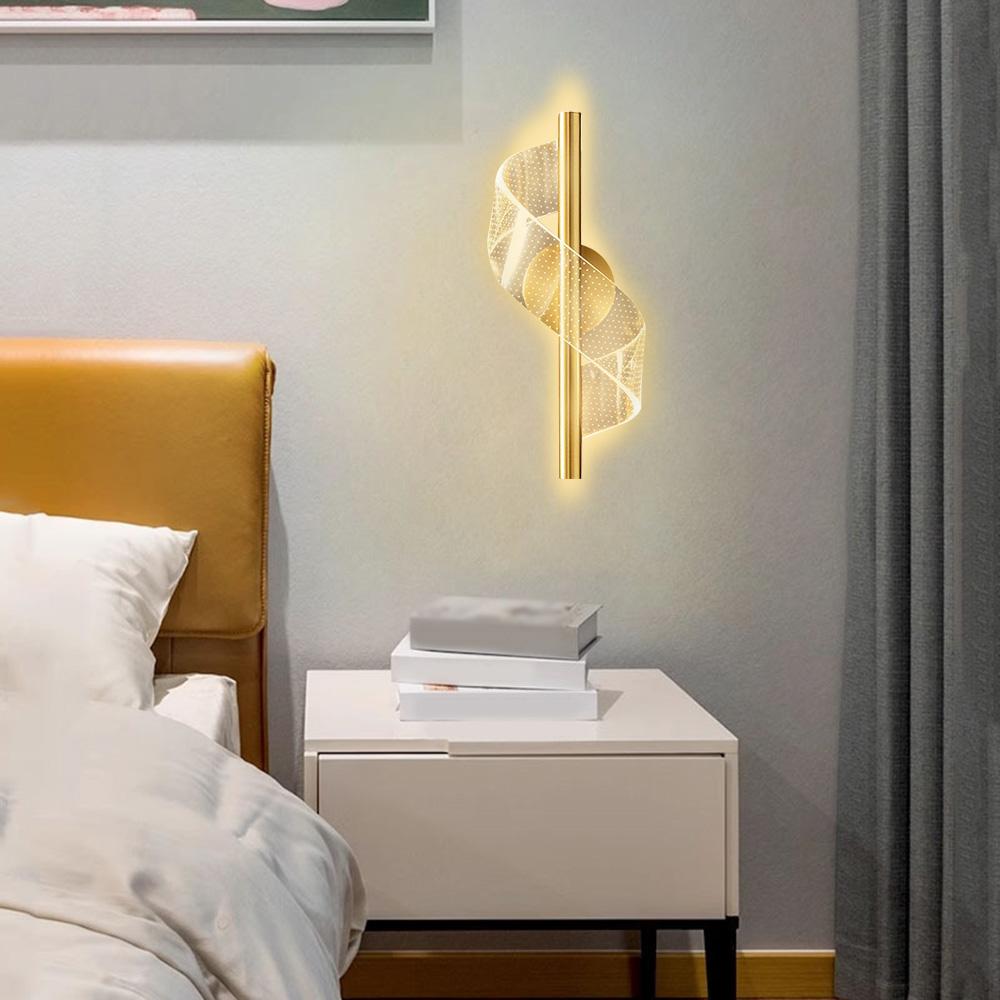 Nordycka lampa ścienna LED kinkiet oświetlenie wewnętrzne do domu sypialni salonu korytarza klatki schodowej dekoracja nowoczesna lampa ścienna