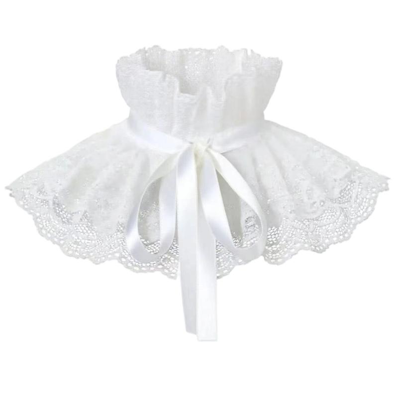 Medieval Detachable Pleated Collar Ruffle Collar Neckpiece Costume Props Neckwear Faux Collar For Historical Reenactment Stage Show