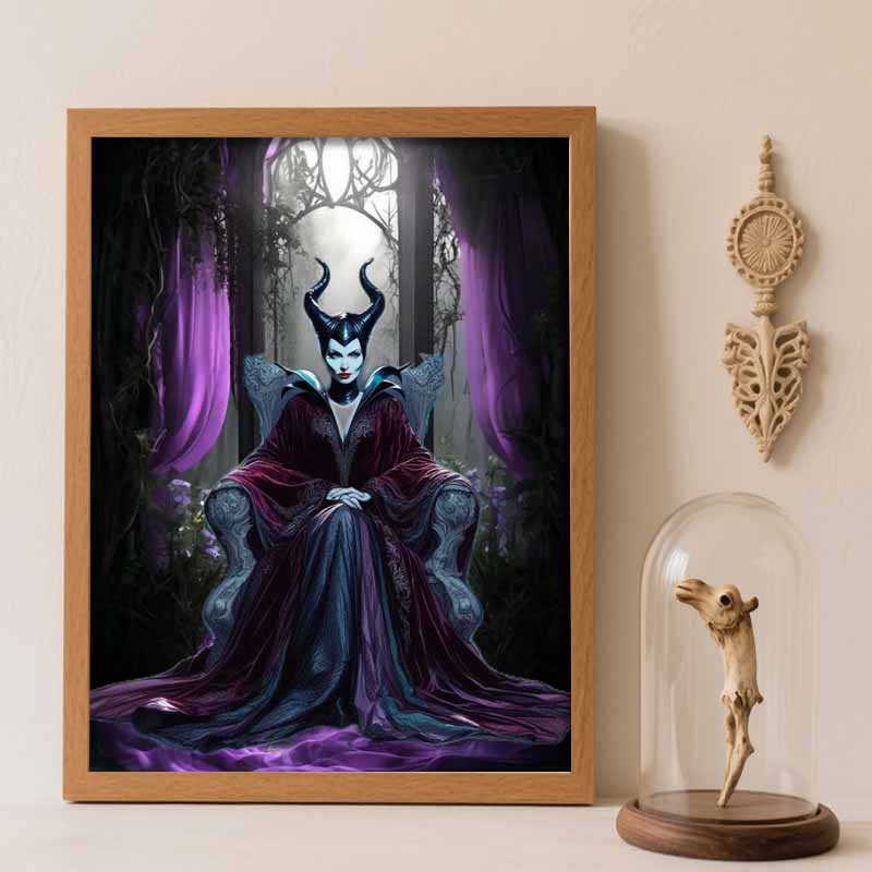 Disney Diamond Painting Kit Maleficent 5D Diamond Art Home Decor Creative Handmade Gift Round 20x30cm