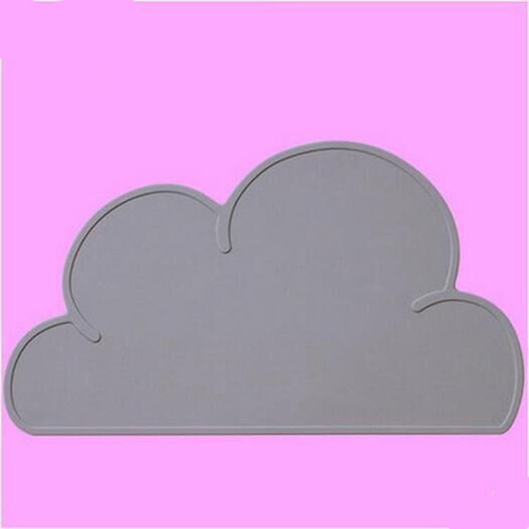Nordisches Kinder-Tischset und Esstablett aus Silikon in Wolkenform