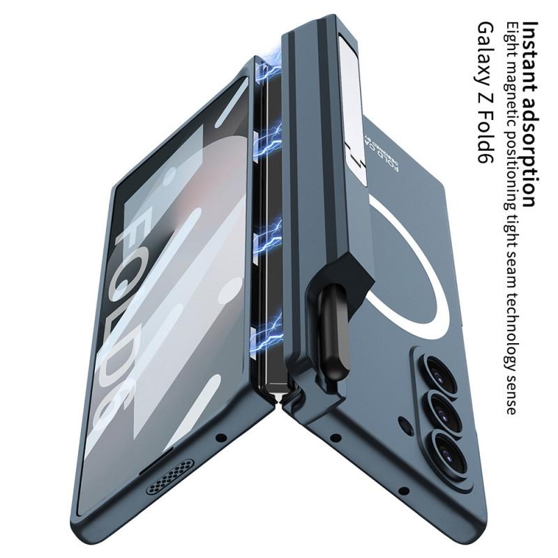 Custodia Magnetica per Galaxy Z Fold6 con Supporto Rimovibile Portapenne Finitura Opaca Cover Protettiva in PC Antiurto
