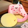 Lazy Plush Cartoon Sofa Seat Cushion With Apple Shaped And Polka Dot Design