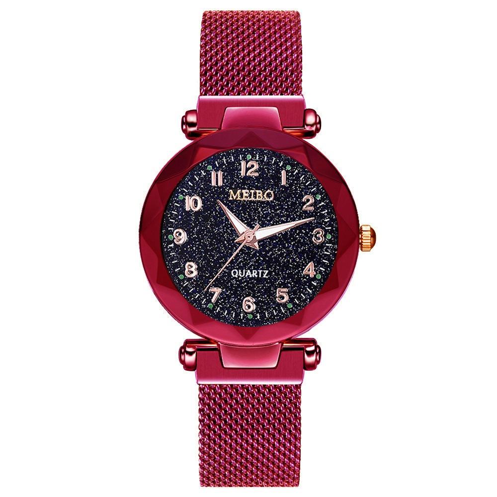 

Fashion Star Magnet Buckle Net with Wild Ladies Watch