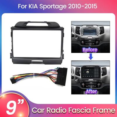 9inch 2din Car Fascia For Kia Sportage 3 4 SL 2010-2016 Panel Dash Mount Installation Double Din DVD Frame Car Radio Meter Frame