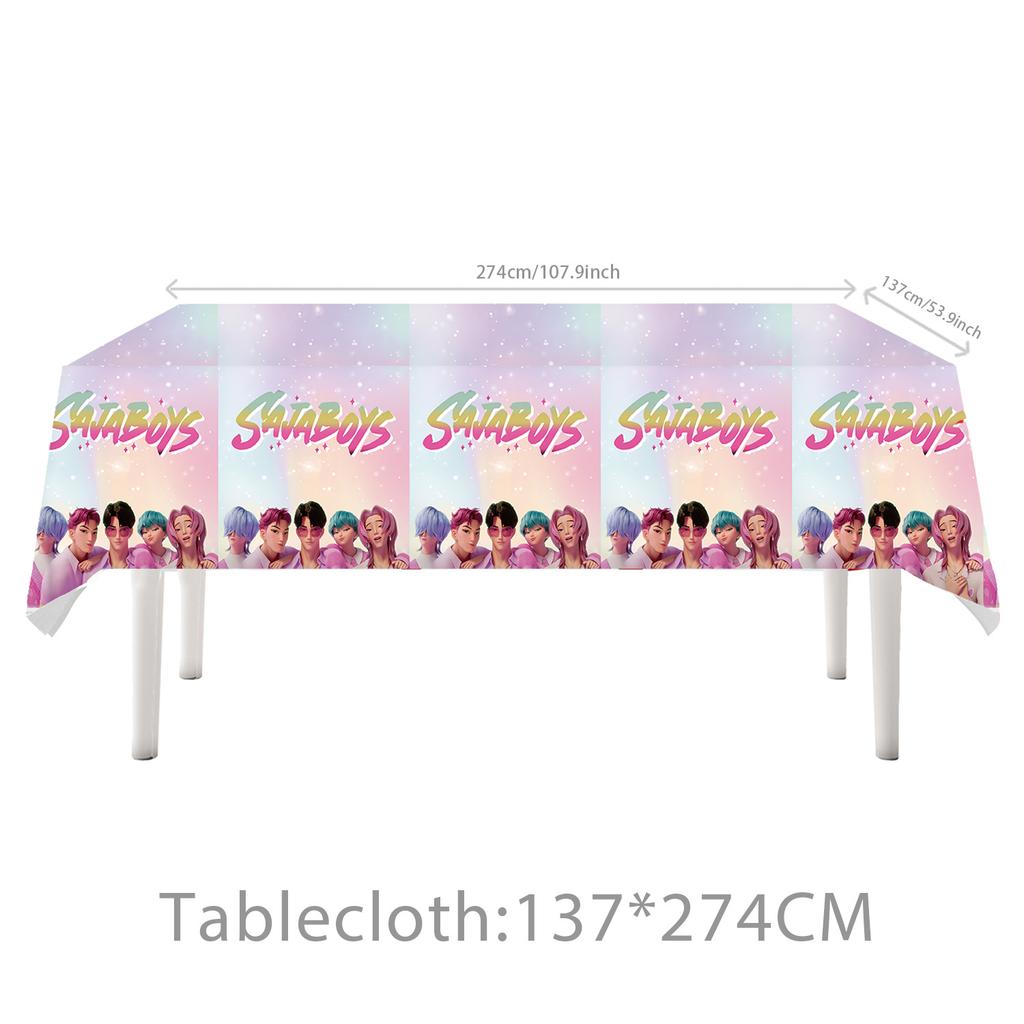 K Pop Dämonenjäger Geburtstagsdekoration Luftballons Partyzubehör Einweggeschirr Banner Girlande Babypartyzubehör Geschenke