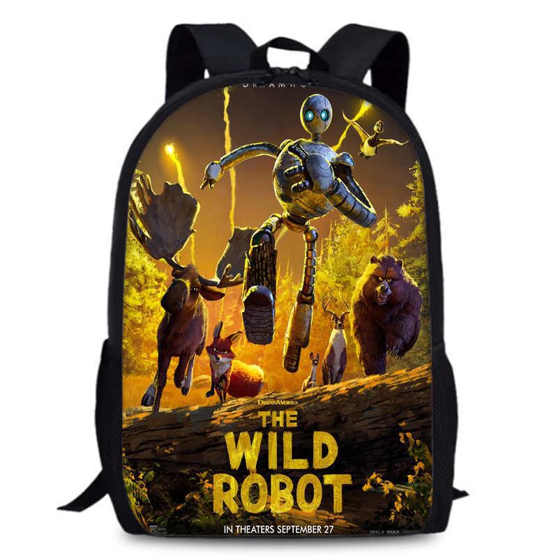 Large Capacity Wild Robot 15 Inch Backpack For Students And Children In Versatile Colors
