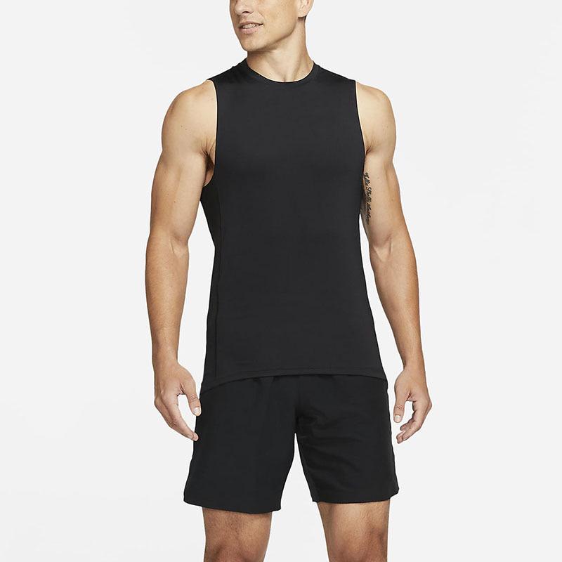 

Мужская компрессионная спортивная майка с быстрым высыханием: Майка без рукавов для бега, баскетбола и фитнеса в зале L чёрный