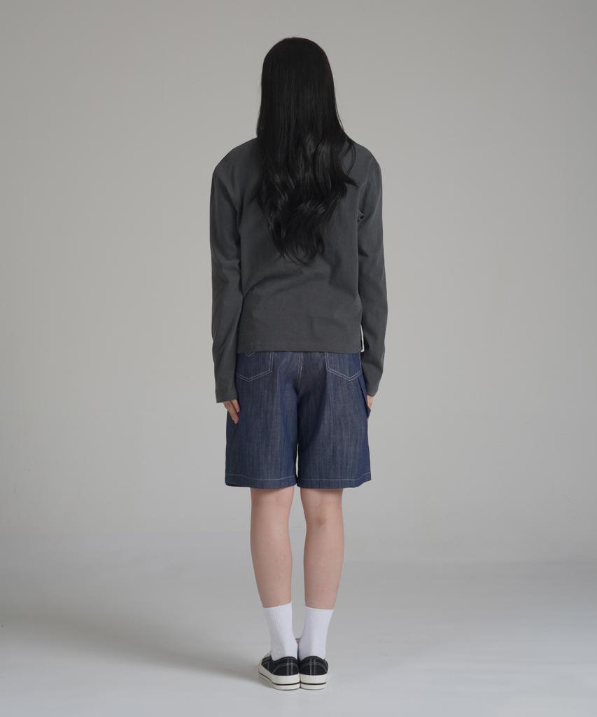 Noming Loose Fit Cropped Pigment Long Sleeve - Black